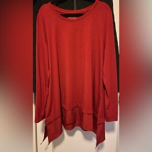 Soft Surroundings Red Hi-Lo Top, XL